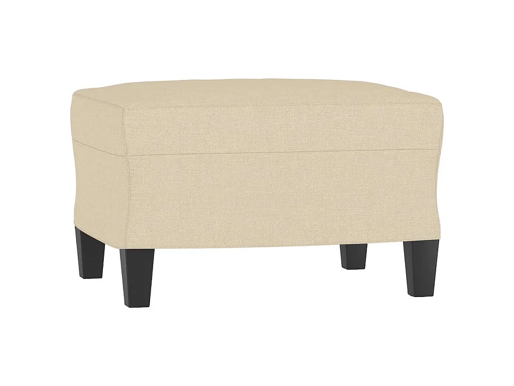 Sessel mit Hocker Creme 60 cm Stoff