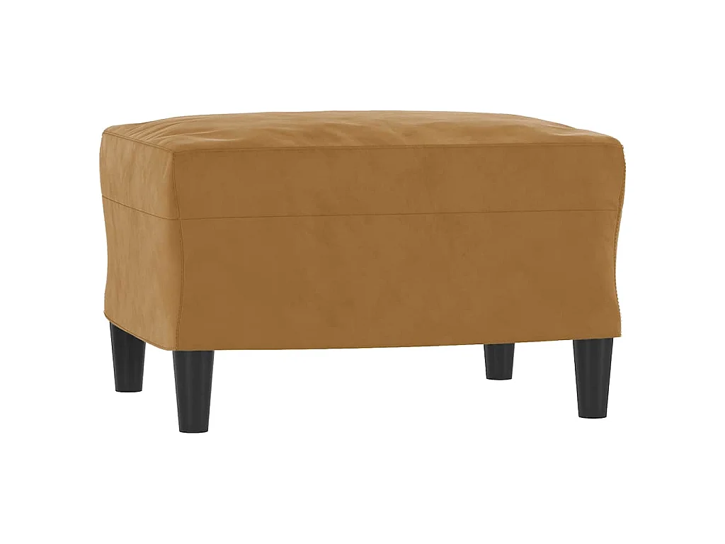 Ensemble de canapés 3 pcs avec coussins marron velours