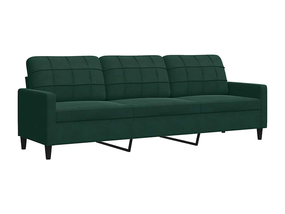 Set di Divani 3 pz con Cuscini Verde scuro in Velluto