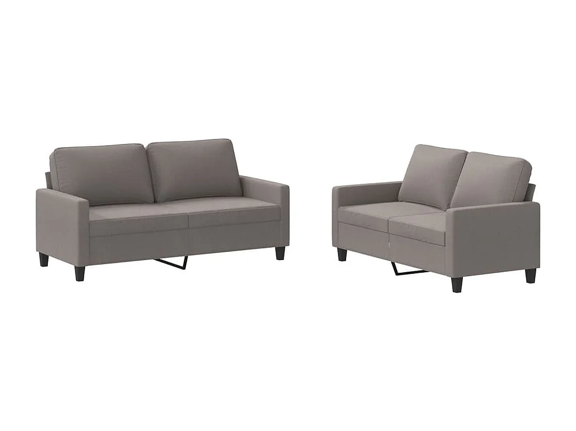 Ensemble de canapés 2 pcs avec coussins Taupe Tissu