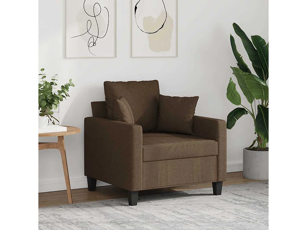 Fauteuil Marron 60 cm Tissu