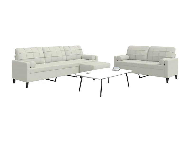 Ensemble de canapés 3 pcs avec coussins et traversins velours