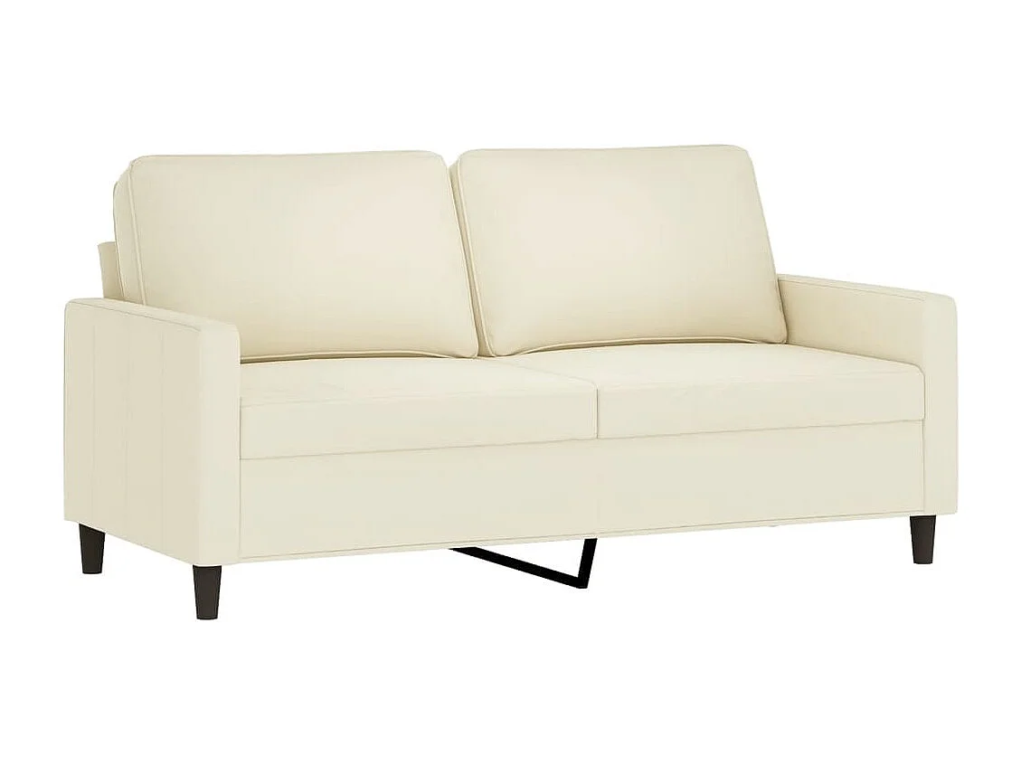 3-delige Loungeset met kussens fluweel crèmekleurig