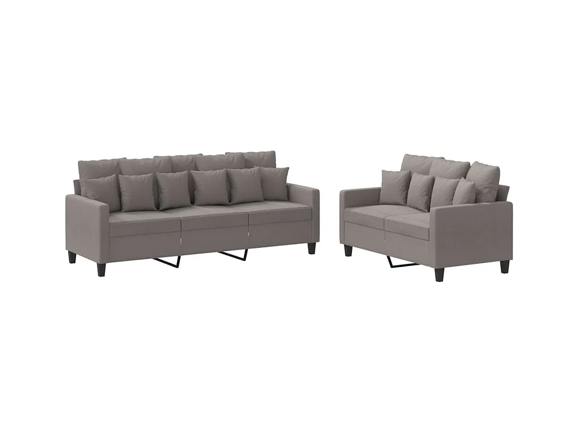 2-delige Loungeset met kussens stof taupe