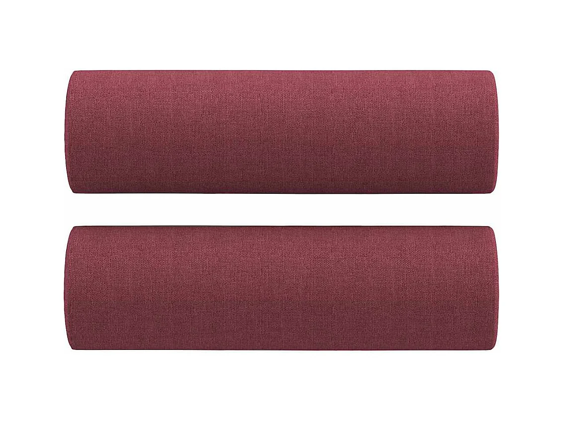 Ensemble de canapés 3 pcs avec coussins rouge bordeaux tissu