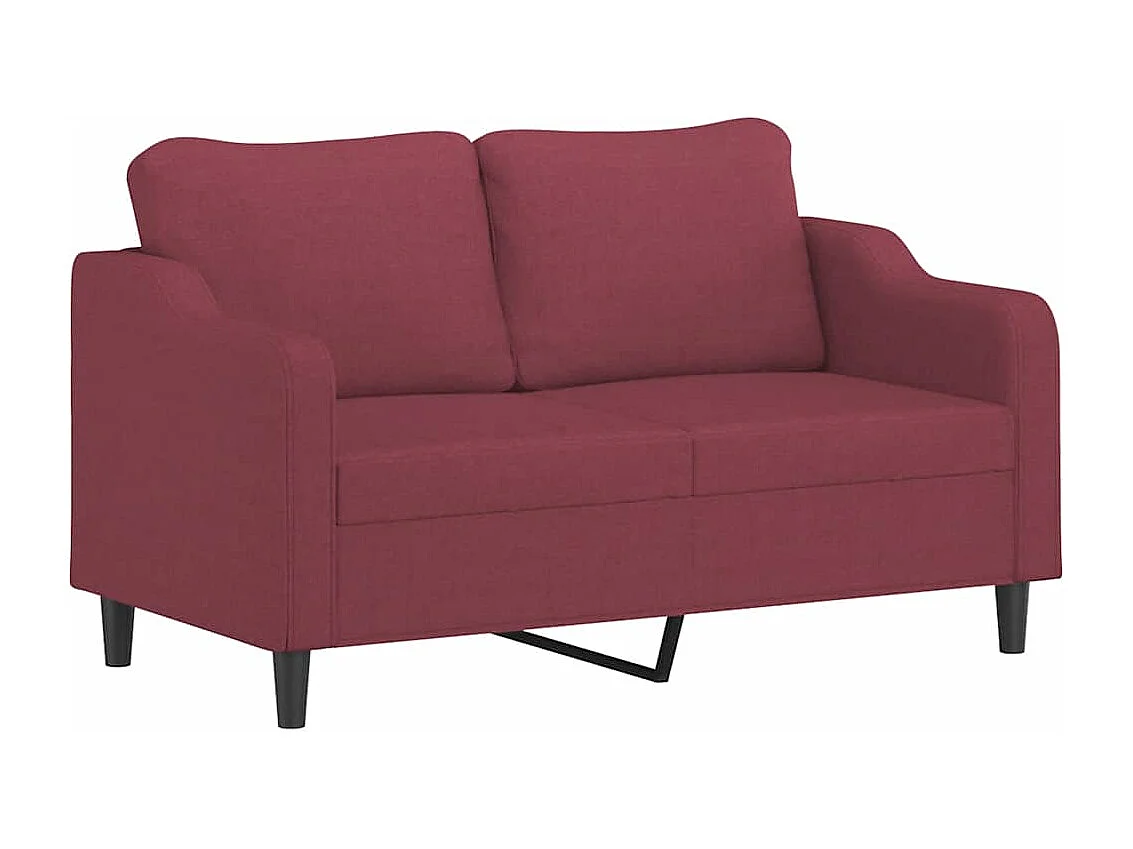 Ensemble de canapés 3 pcs avec coussins rouge bordeaux tissu