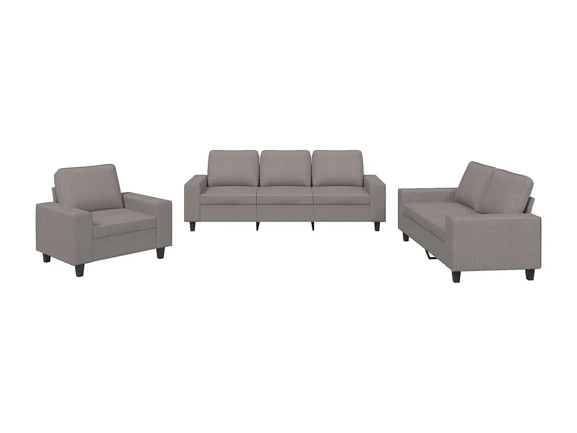 Ensemble de canapés 3 pcs taupe tissu