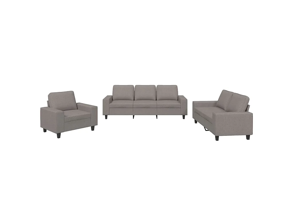 Ensemble de canapés 3 pcs taupe tissu