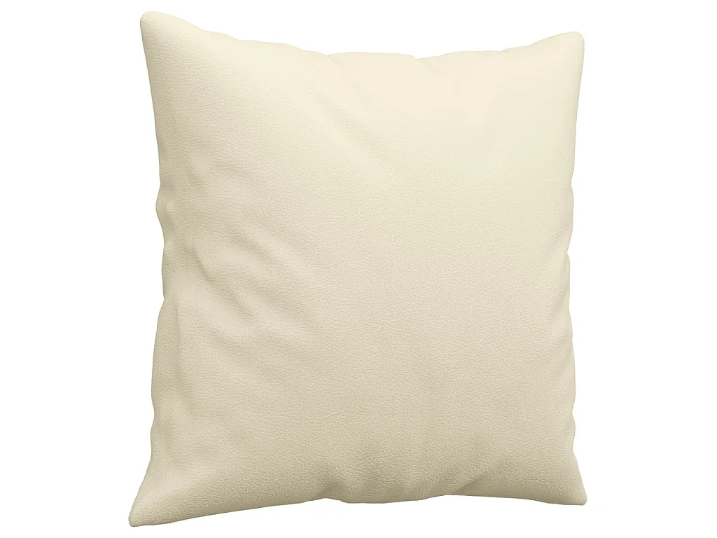 2 pcs conjunto de sofás com almofadas couro artificial creme