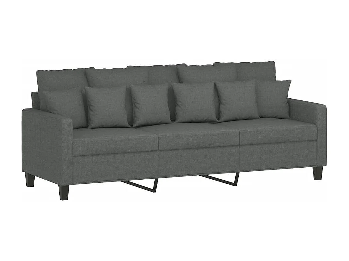 Ensemble de canapés 3 pcs avec coussins Gris foncé Tissu