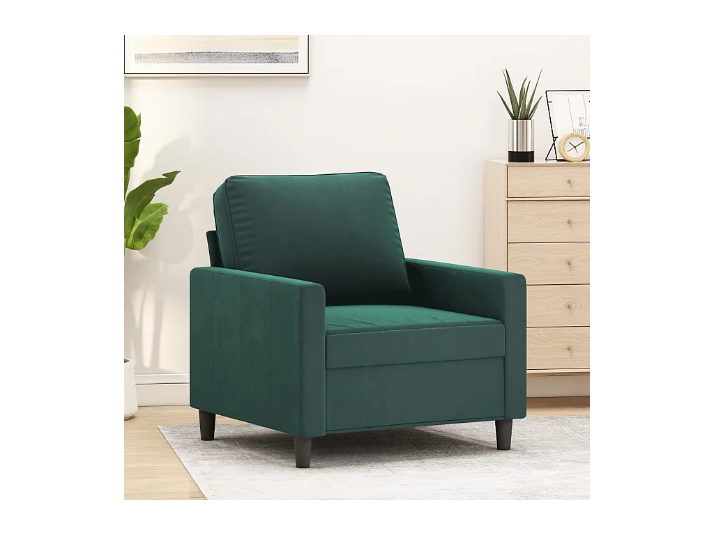 Fauteuil Vert foncé 60 cm Velours