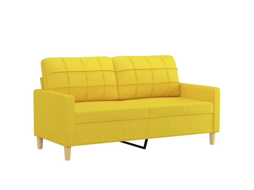 2-delige Loungeset met kussens stof lichtgeel