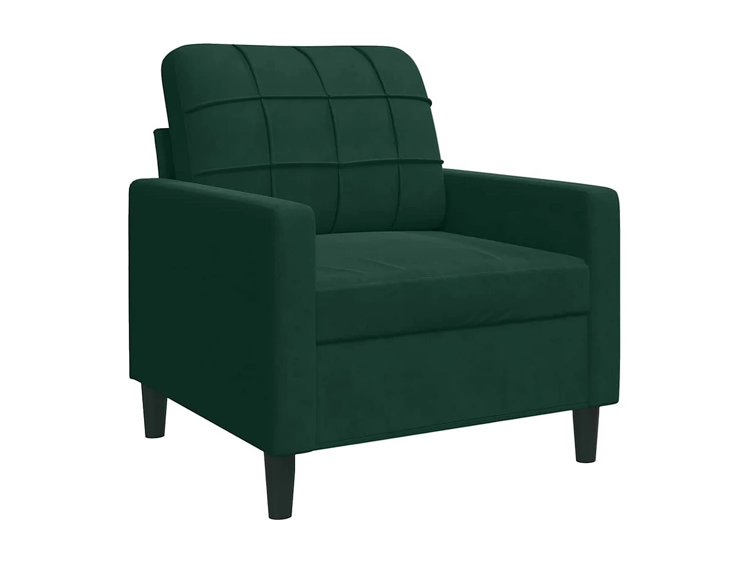 4-tlg. Sofagarnitur mit Kissen Dunkelgrün Samt