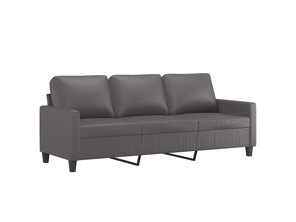 Ensemble de canapés 4 pcs avec coussins Gris Similicuir