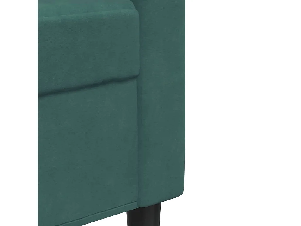 Set di Divani 2 pz con Cuscini e Rinforzi Verde scuro Velluto