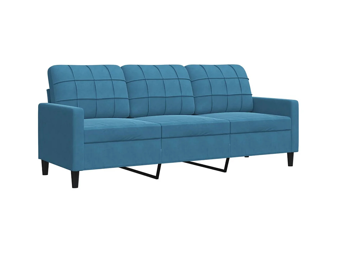 Ensemble de canapés 4pcs et coussins et traversins bleu velours