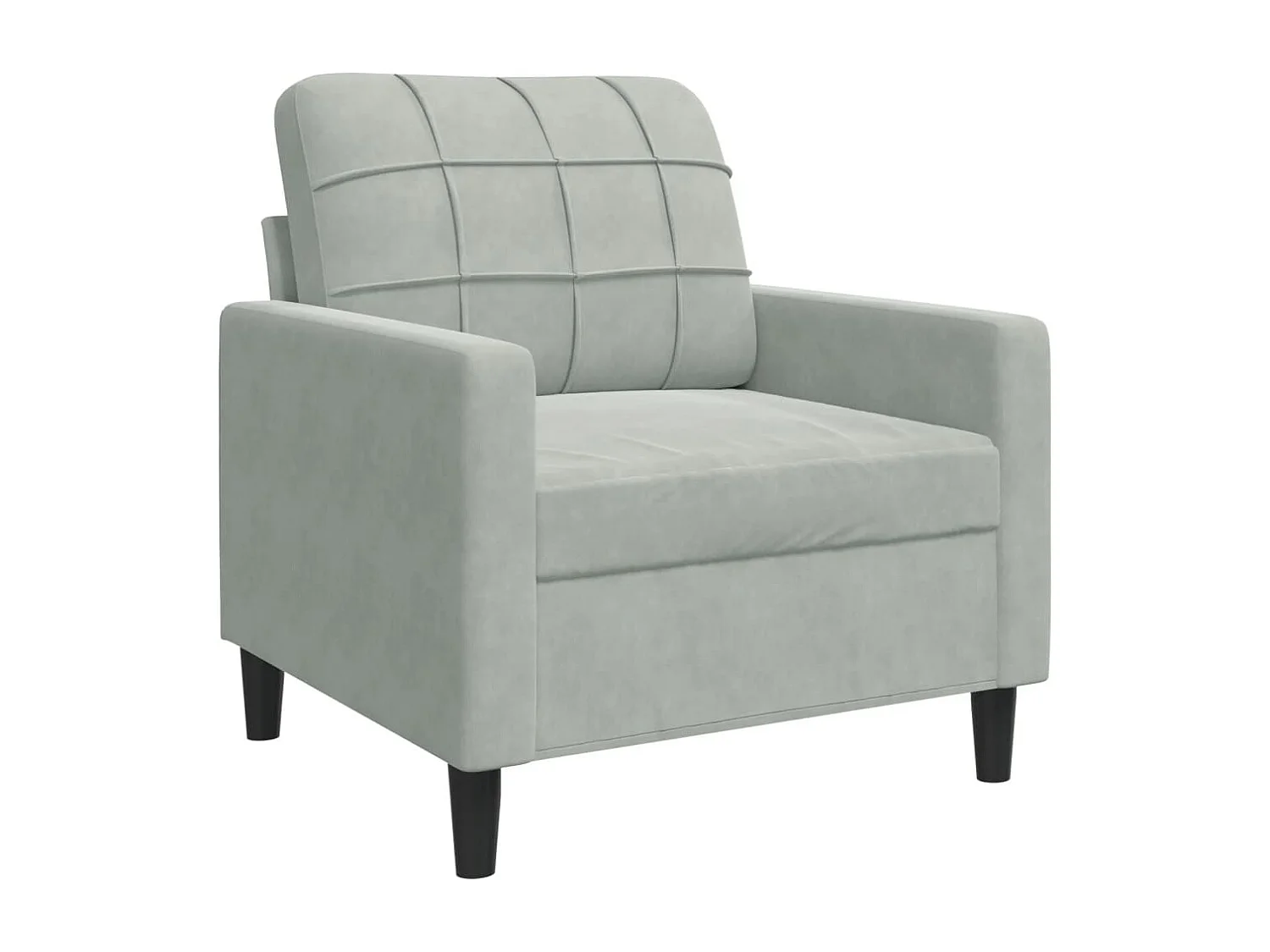 Set di Divani 4 pz con Cuscini Grigio Chiaro in Velluto