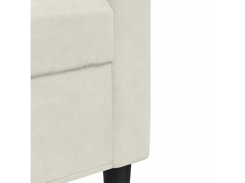 Set di Divani 3 pz con Cuscini Crema in Velluto