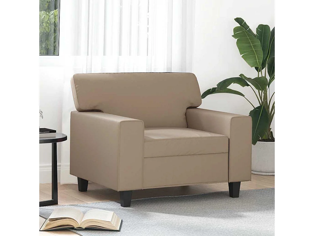 Poltrona 60 cm couro artificial cappuccino