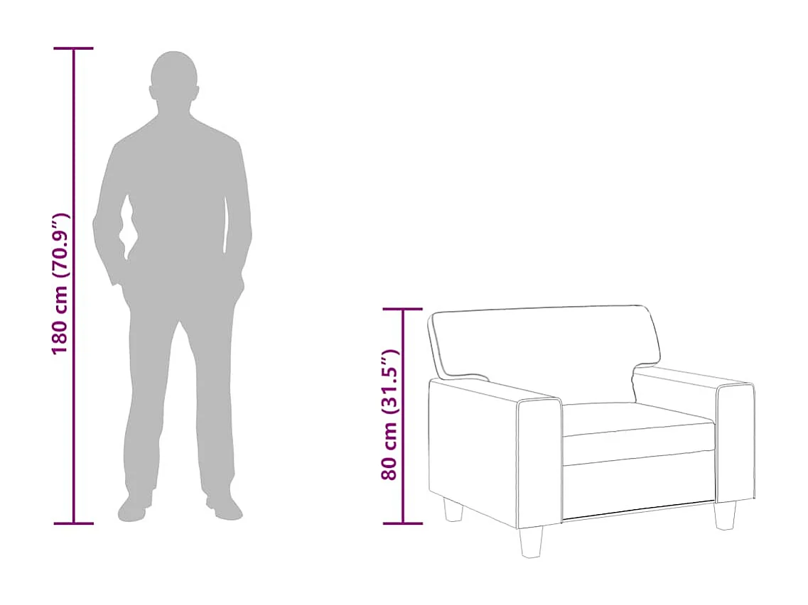 Fauteuil Cappuccino 60 cm Similicuir