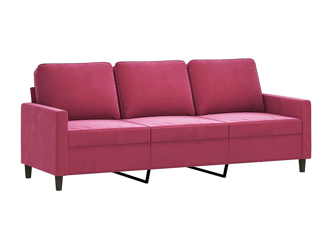 Set di Divani 4 pz Rosso Vino in Velluto