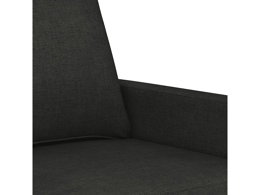 Ensemble de canapés 3 pcs avec coussins Noir Tissu