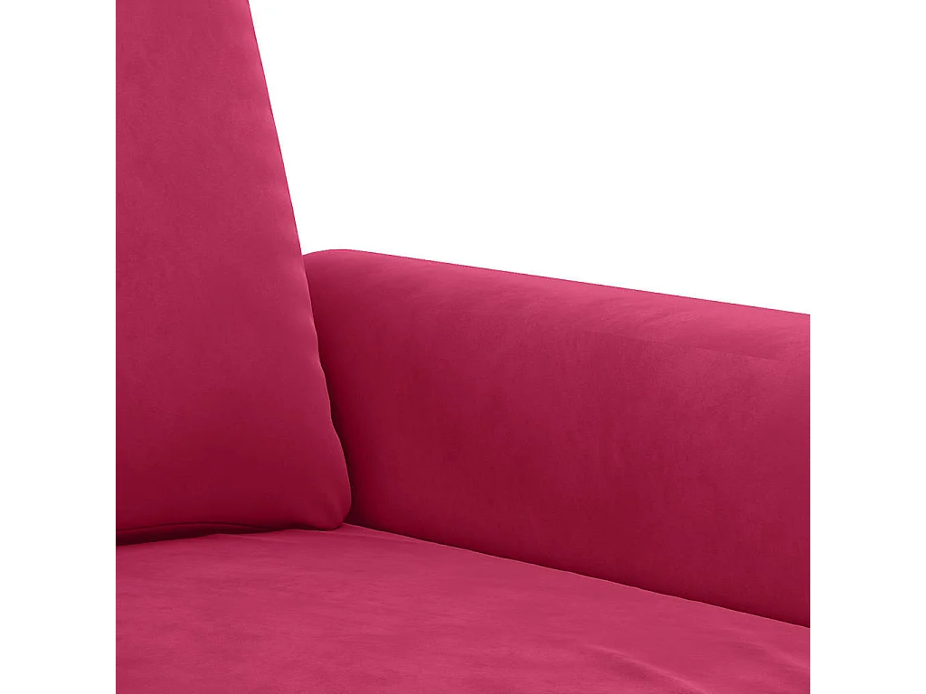 Ensemble de canapés 2 pcs avec coussins rouge bordeaux velours