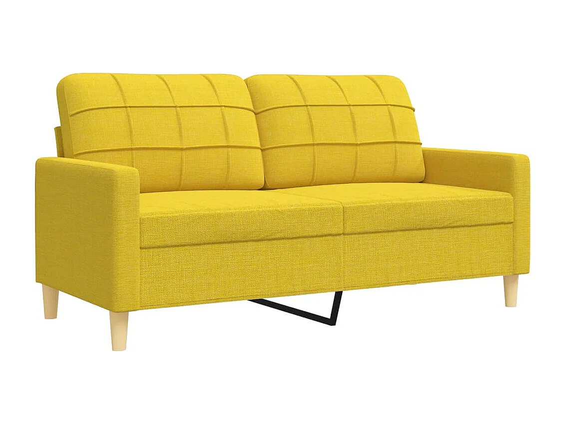 Ensemble de canapés 4 pcs avec repose-pied jaune clair tissu