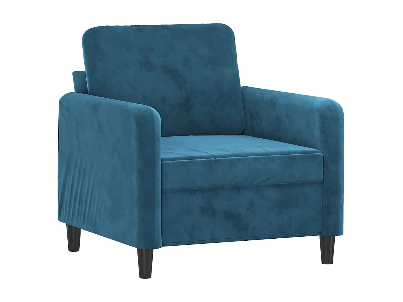Poltrona con Poggiapiedi Blu 60 cm in Velluto
