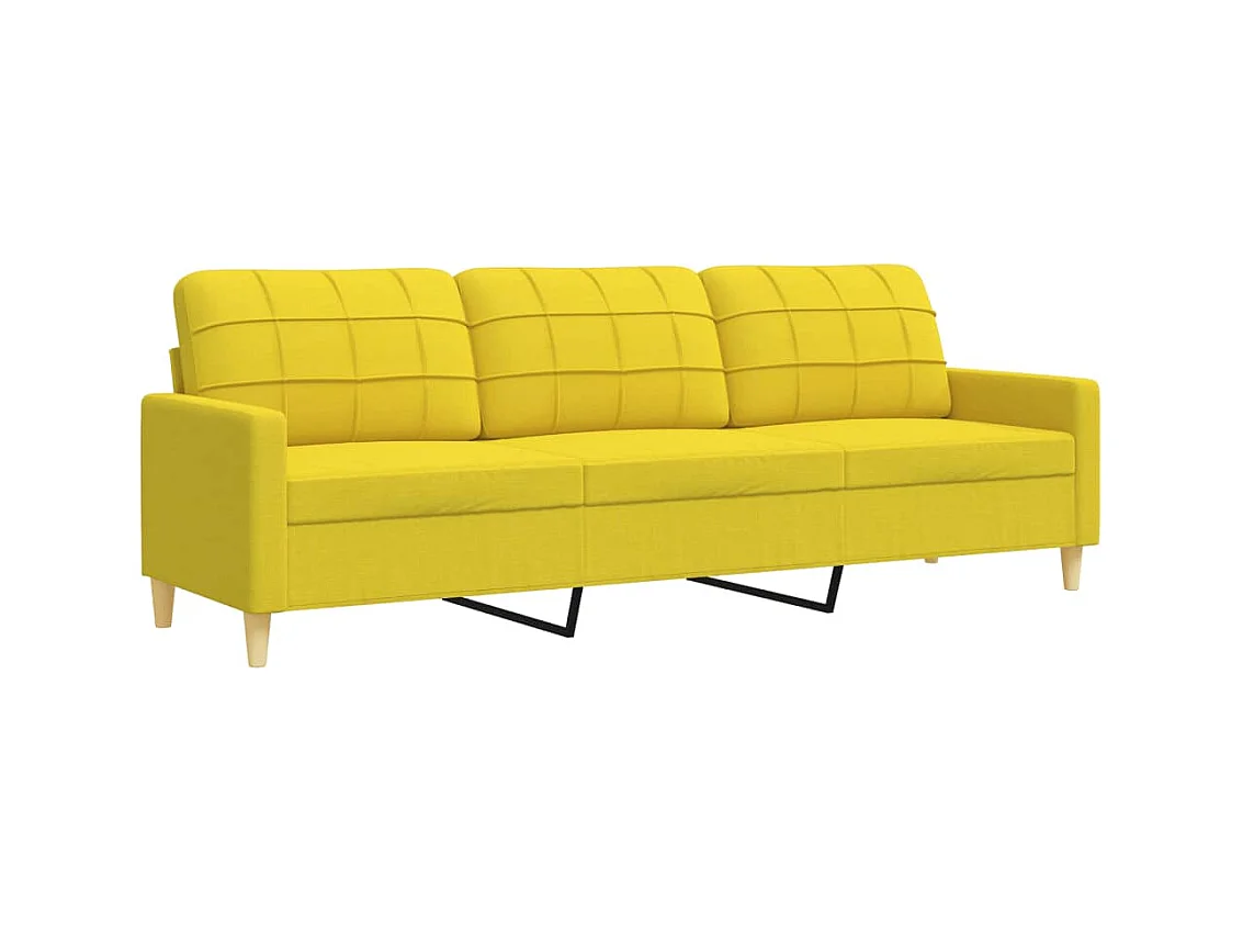 Ensemble de canapés 3 pcs jaune clair tissu
