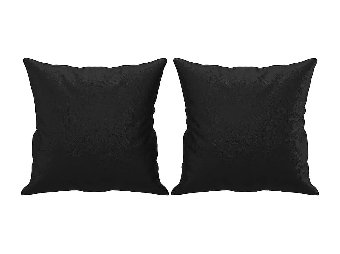 4-delige Loungeset met kussens kunstleer zwart
