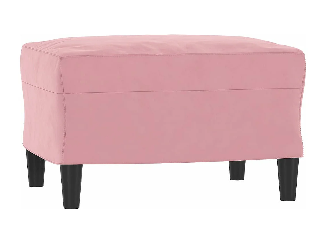 Poltrona com apoio de pés 60 cm veludo rosa