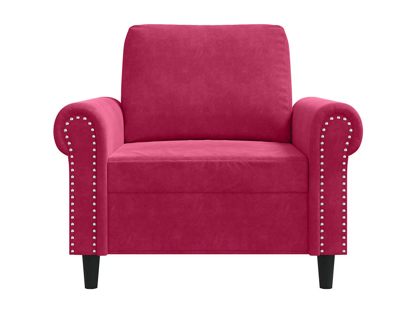 Fauteuil Rouge bordeaux 60 cm Velours