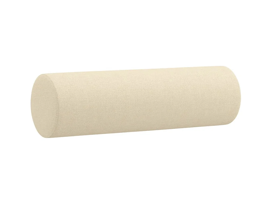 3-tlg. Sofagarnitur mit Kissen Creme Stoff