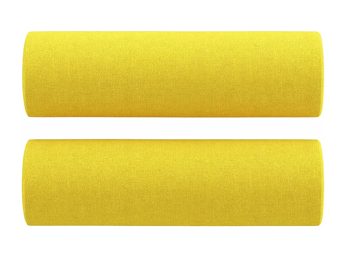 Canapé 3 places avec oreillers jaune clair 180 cm tissu