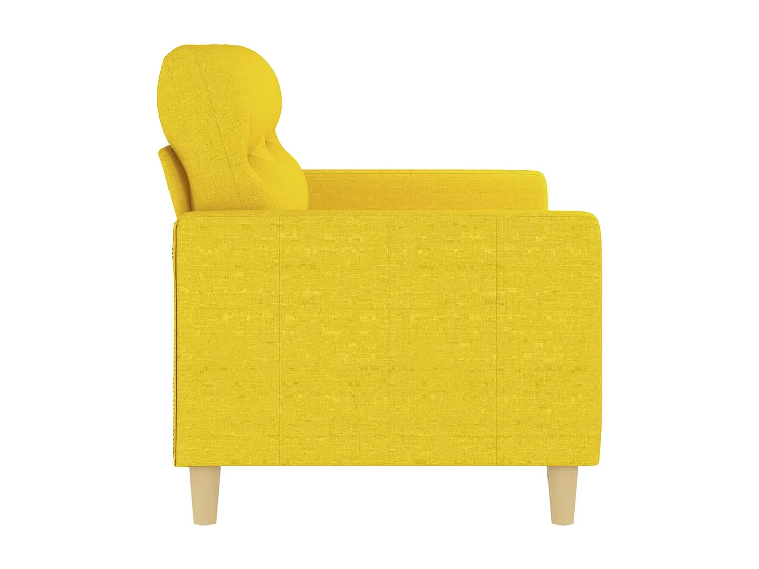 Canapé à 2 places Jaune clair 140 cm Tissu