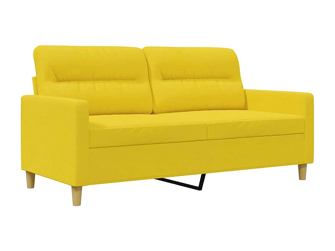 Canapé à 2 places Jaune clair 140 cm Tissu