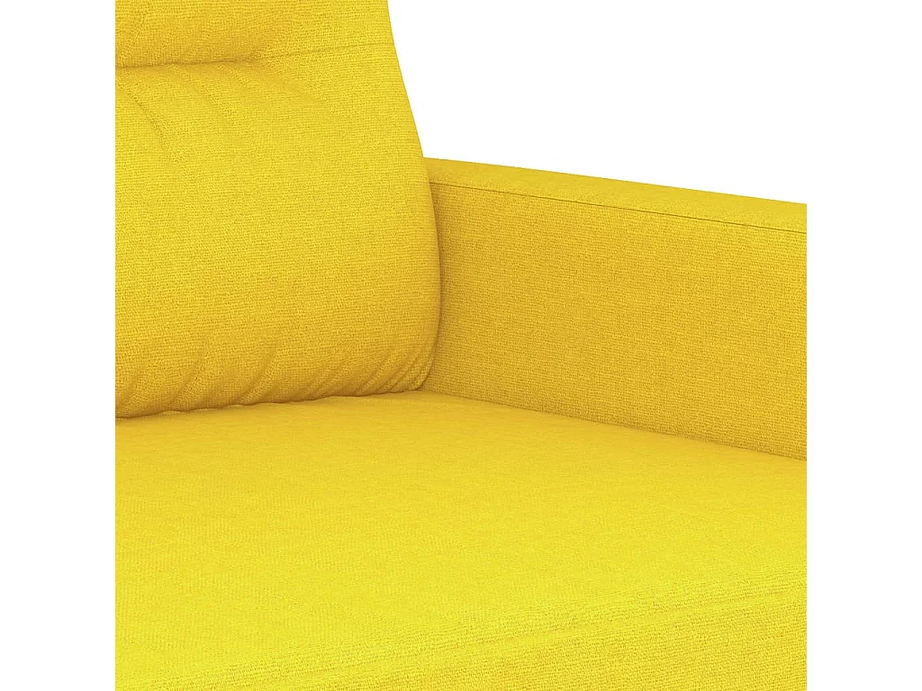 Canapé à 2 places Jaune clair 140 cm Tissu
