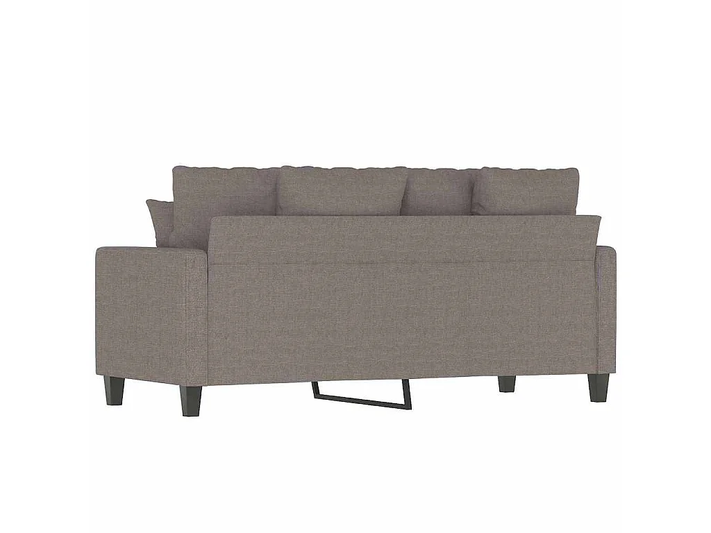 Sofá de 2 lugares tecido 140 cm cinzento-acastanhado
