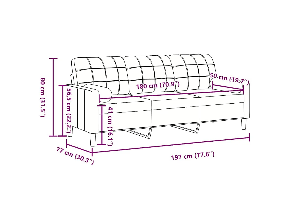 3-Sitzer-Sofa mit Zierkissen Dunkelgrün 180 cm Samt