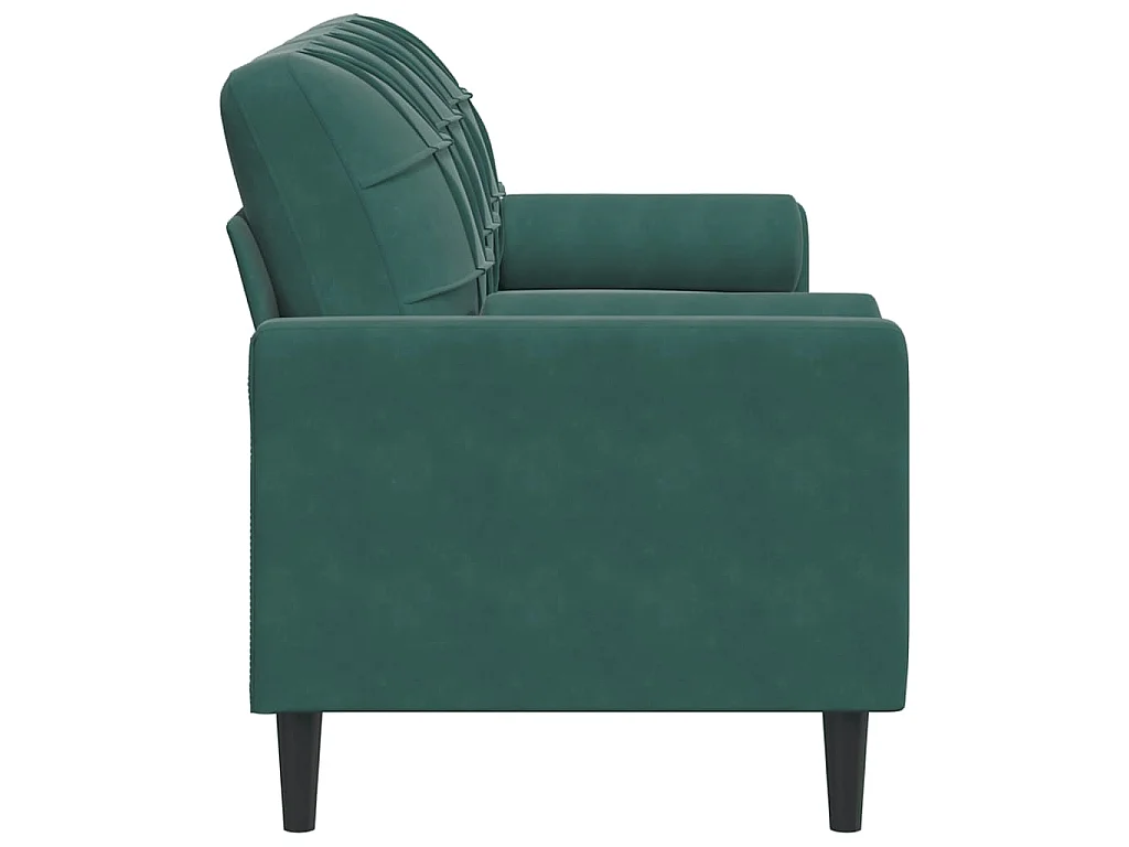 3-Sitzer-Sofa mit Zierkissen Dunkelgrün 180 cm Samt