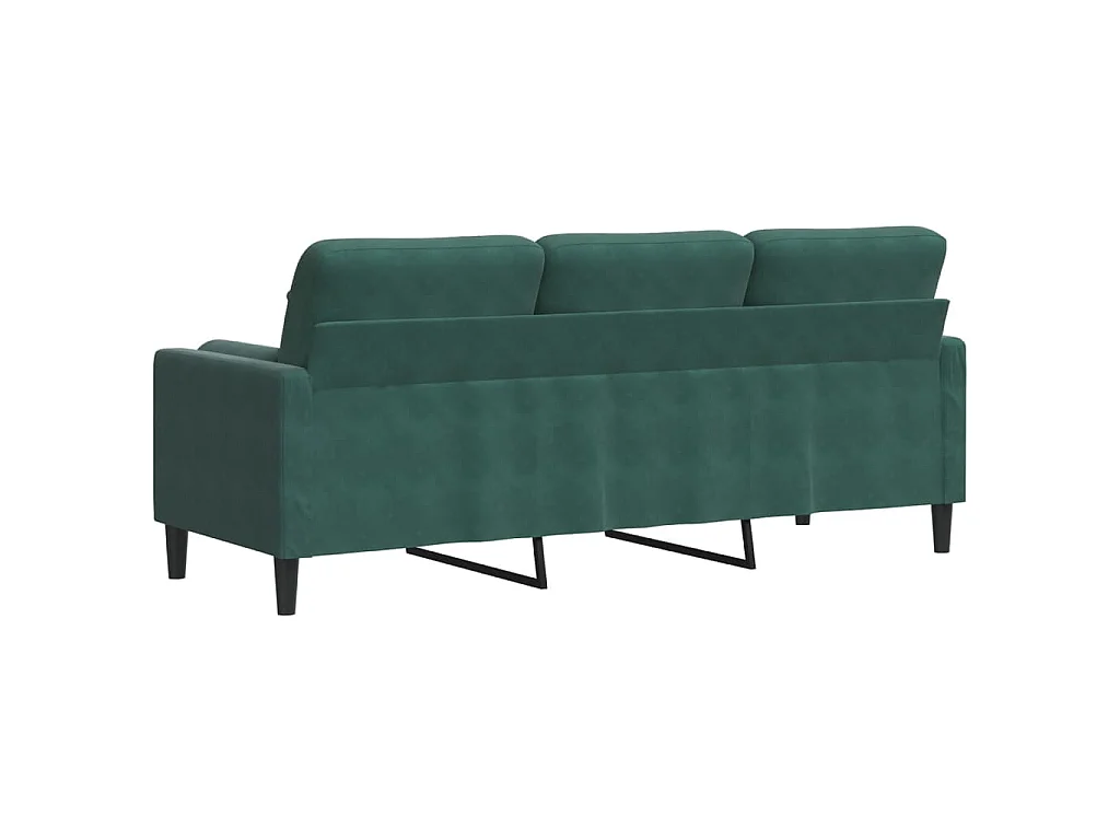 3-Sitzer-Sofa mit Zierkissen Dunkelgrün 180 cm Samt
