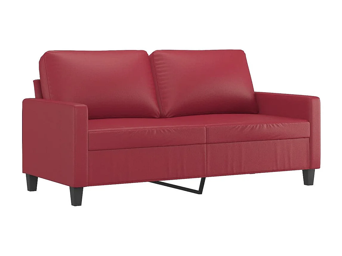 3-delige Loungeset met kussens kunstleer wijnrood