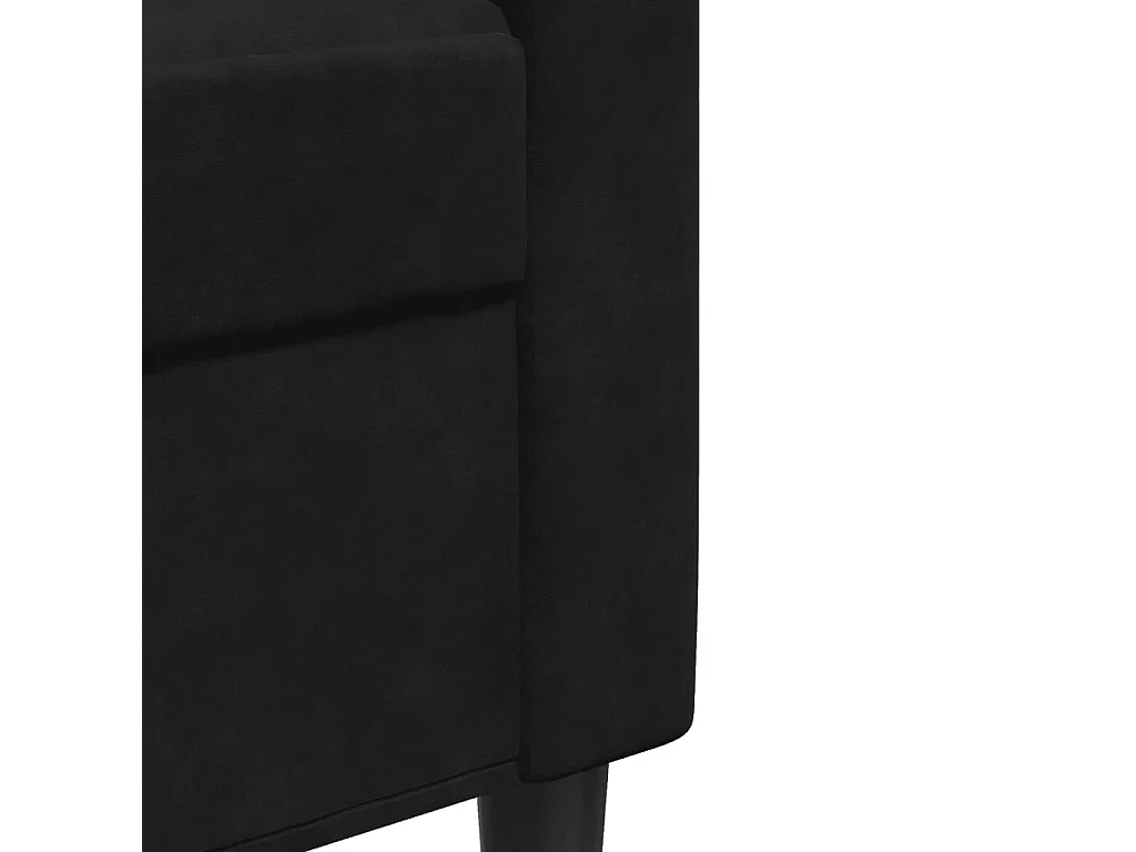 2-Sitzer-Sofa Schwarz 120 cm Samt