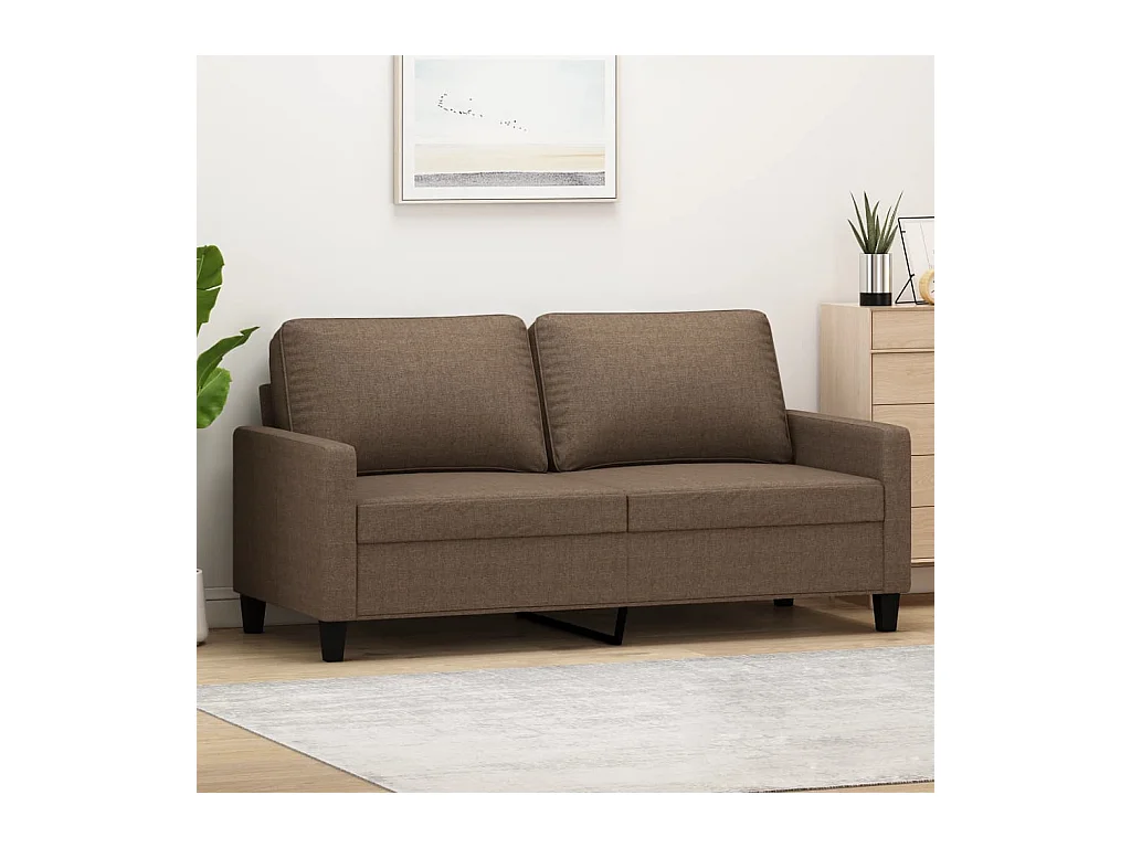 2-Sitzer-Sofa Braun 140 cm Stoff