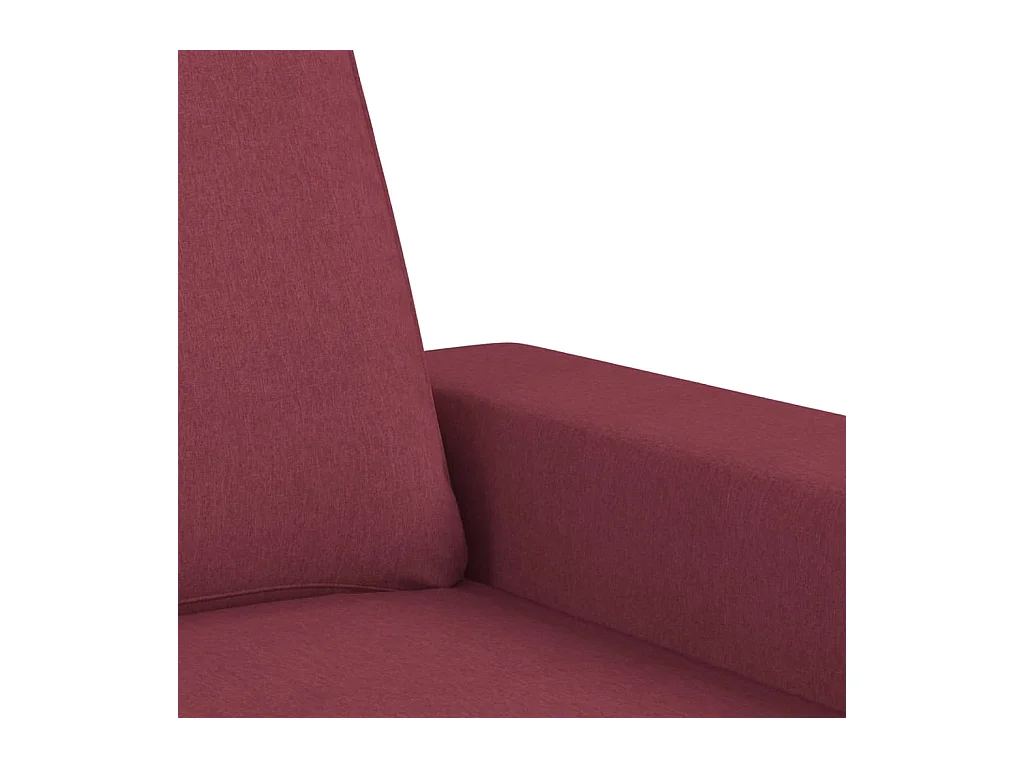 3-Sitzer-Sofa mit Hocker Weinrot 180 cm Stoff