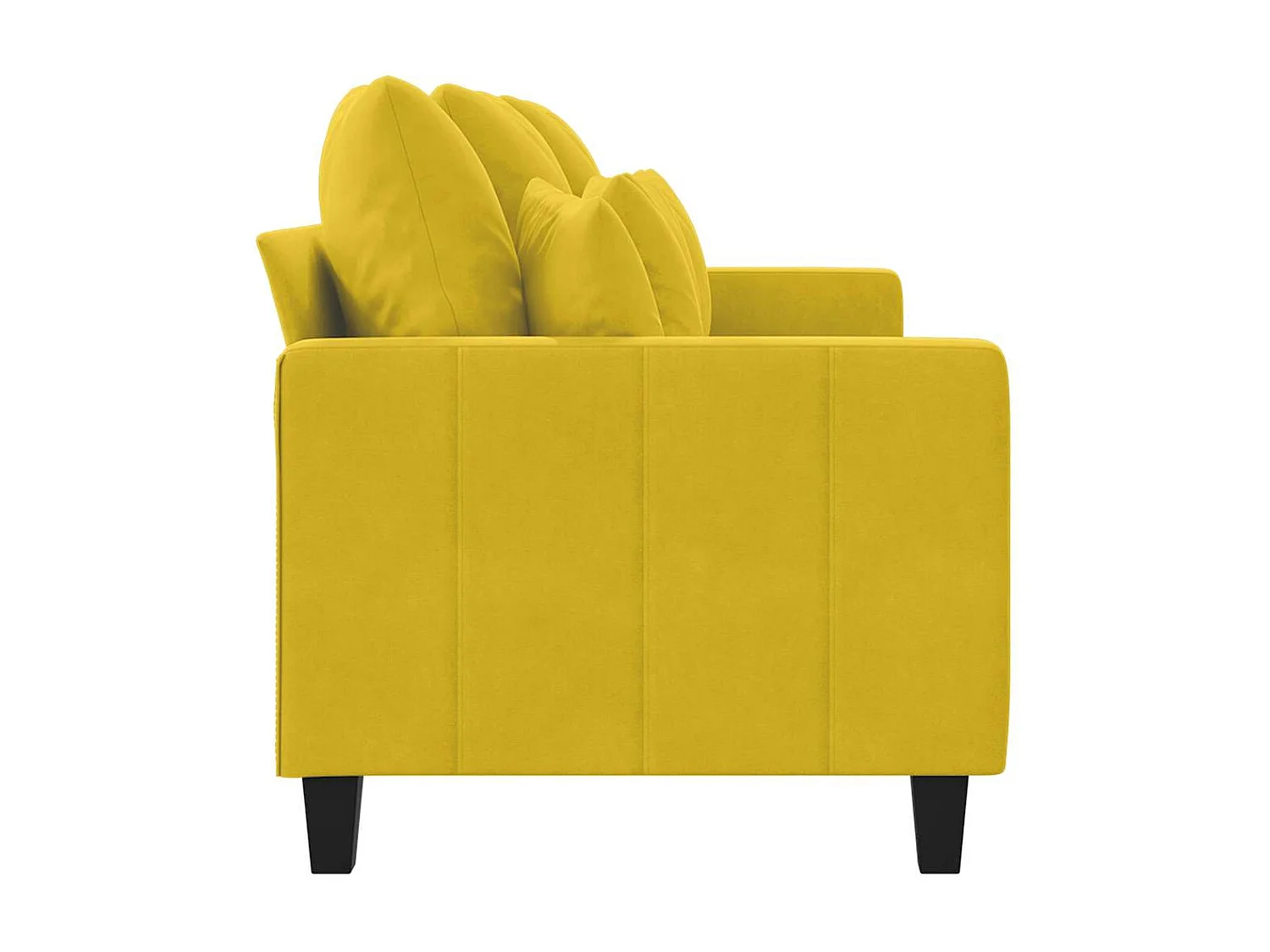 Driezitsbank 180 cm fluweel geel