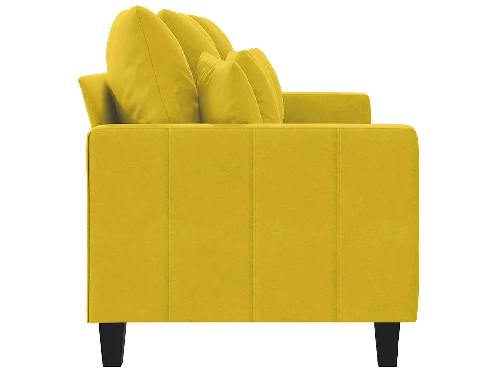 Canapé à 3 places Jaune 180 cm Velours
