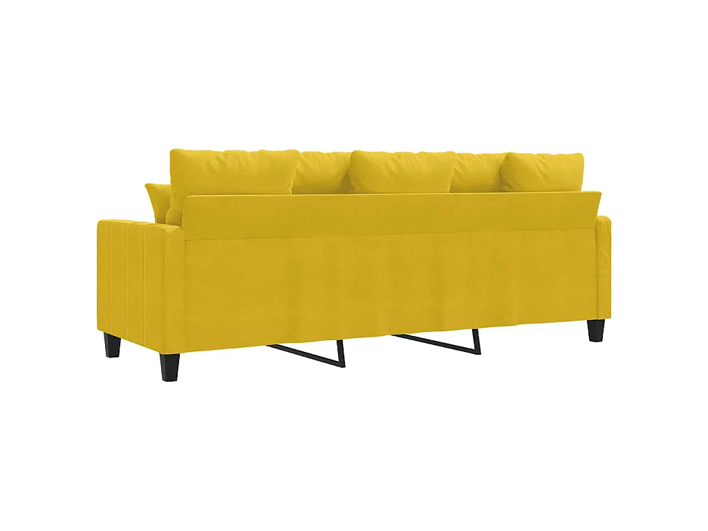 Canapé à 3 places Jaune 180 cm Velours