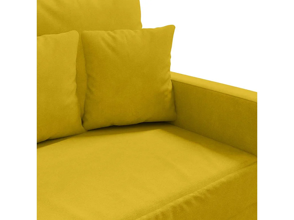 Canapé à 3 places Jaune 180 cm Velours